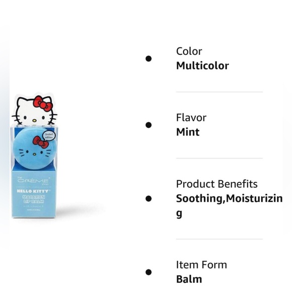 The Crème Shop x Sanrio Hello Kitty Macaron Lip Balm (Cool As Mint) 🆕 - Picture 2 of 5
